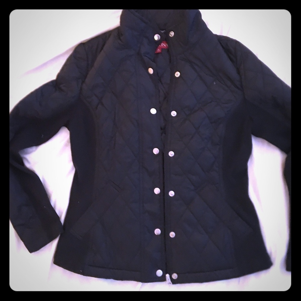 Merona women’s quilted black jacket (M).